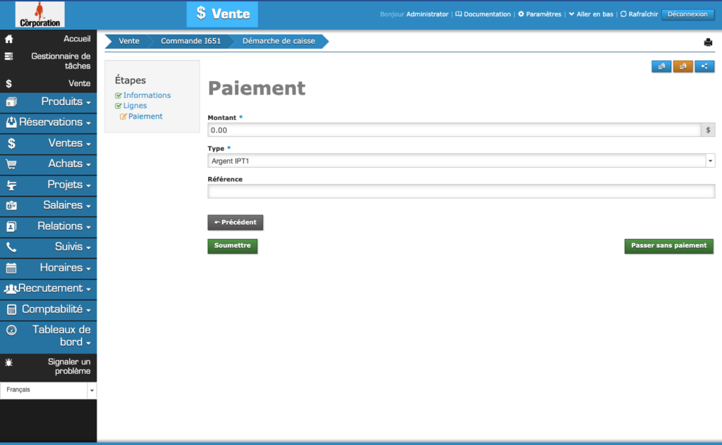 PHPReaction POS Legacy - Payment - Payment page